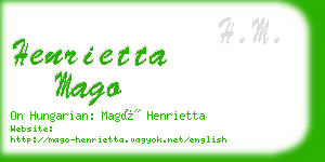 henrietta mago business card